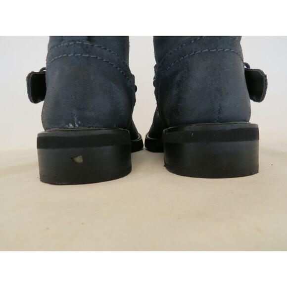 NINE WEST Womens Size 6 M Navy Suede Buckle Studded Fashion Ankle Boots Booties - Picture 8 of 10